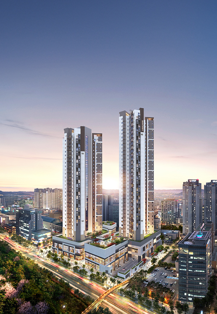 광주 상무 퍼스티넘 스위첸 전경